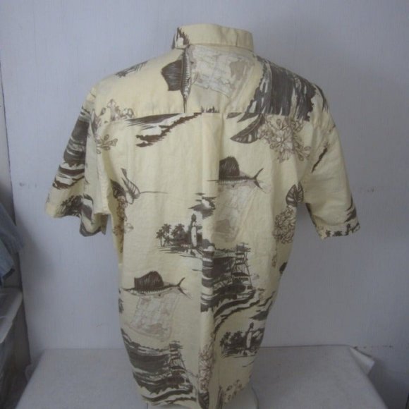 Royal Palm Men Hawaiian camp shirt pit to pit 27 XL aloha luau tropical fishing - Picture 5 of 9